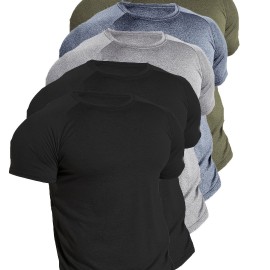 Men's Tight Fit Sauna Sweat Workout Crew Neck T-shirts, Body Shapewear For Men