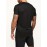 Classic Design Black Solid Top Casual Mid Stretch Short Sleeve Crew Neck Graphic T-shirt, Men's Tee For Summer Outdoor
