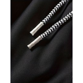 Men's Zipper Pockets Active Shorts, Casual Waist Drawstring Quick Drying Shorts