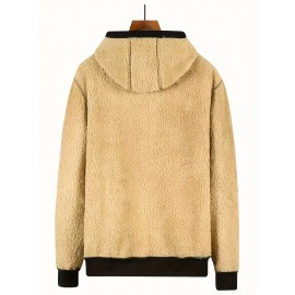 Lamb Velvet Autumn And Winter Sweater Men's Hooded New Trendy Handsome Solid Color Jacket Plus Velvet Thickened Clothes