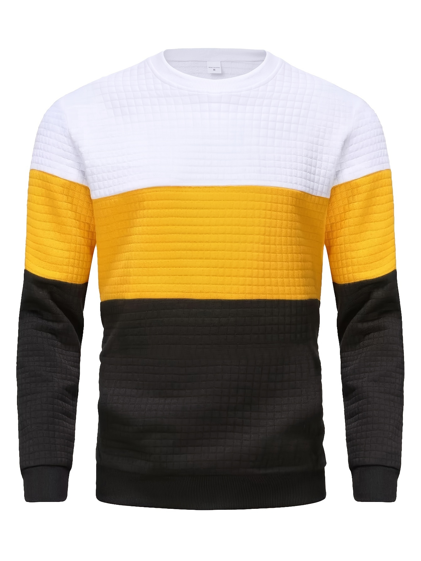 three color block trendy sweatshirt mens casual classic design crew neck pullover sweatshirt for men fall winter details 0